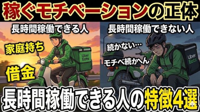 ウーバーイーツで長時間稼働できる人の特徴4選【知り合いの話】